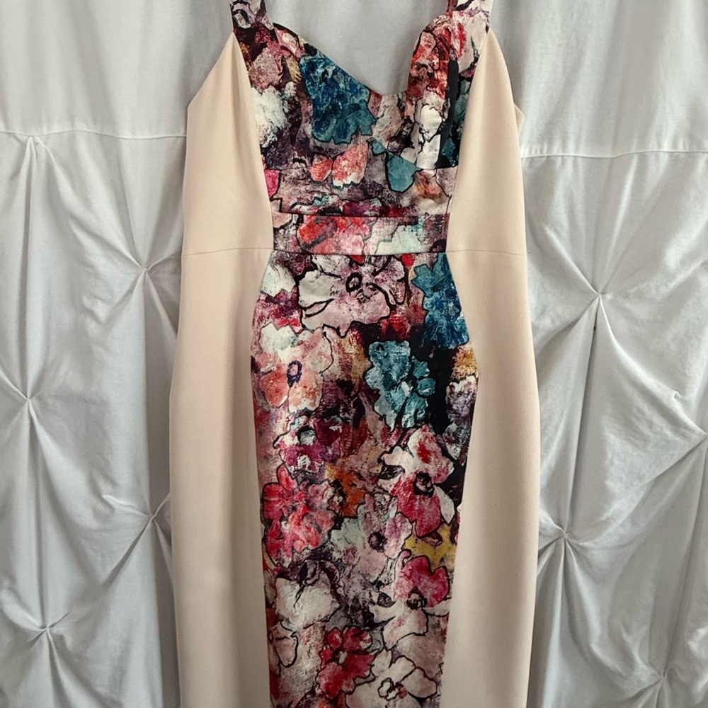 Black Halo Multicolor Floral Midi Dress